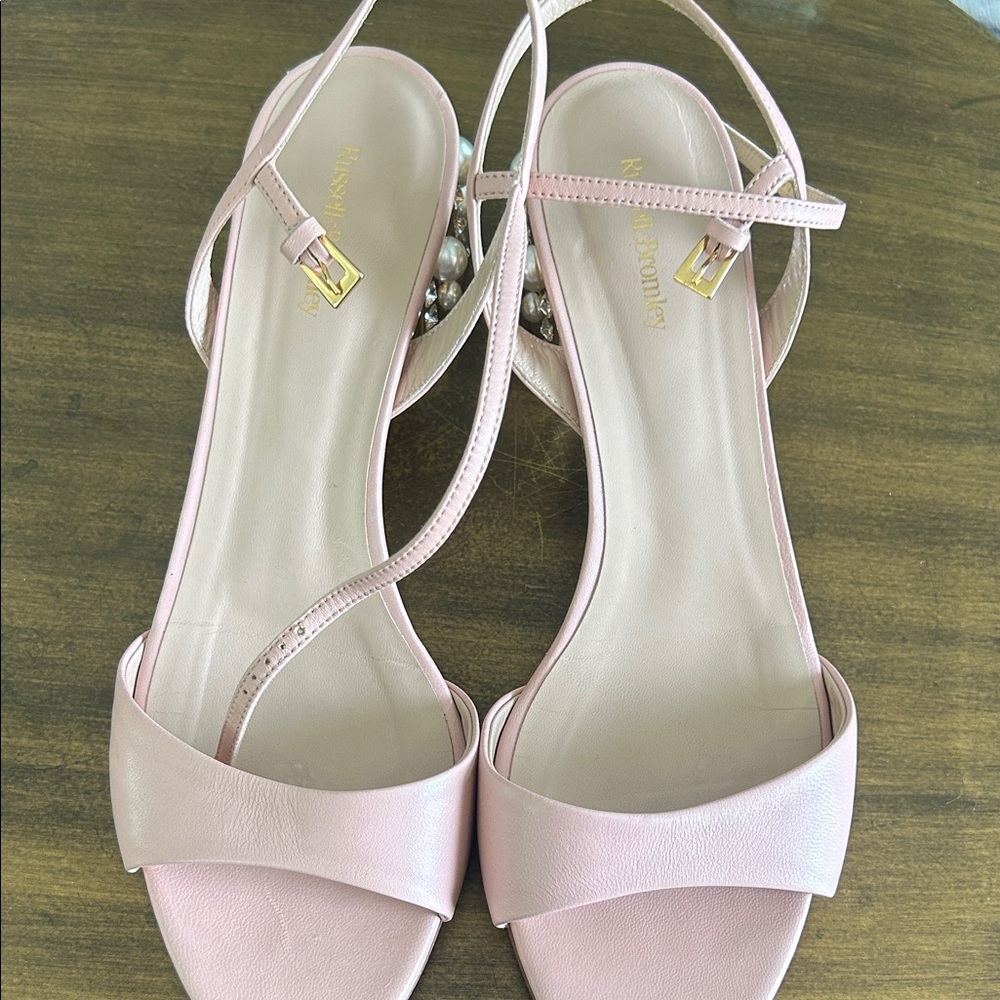 Kensie Blush Pink Pearl-Accent Slingback Sandals